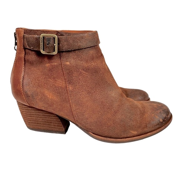KORK-EASE Madelena Distressed Nubuck Leather Buckled Ankle Boots - Picture 1 of 10